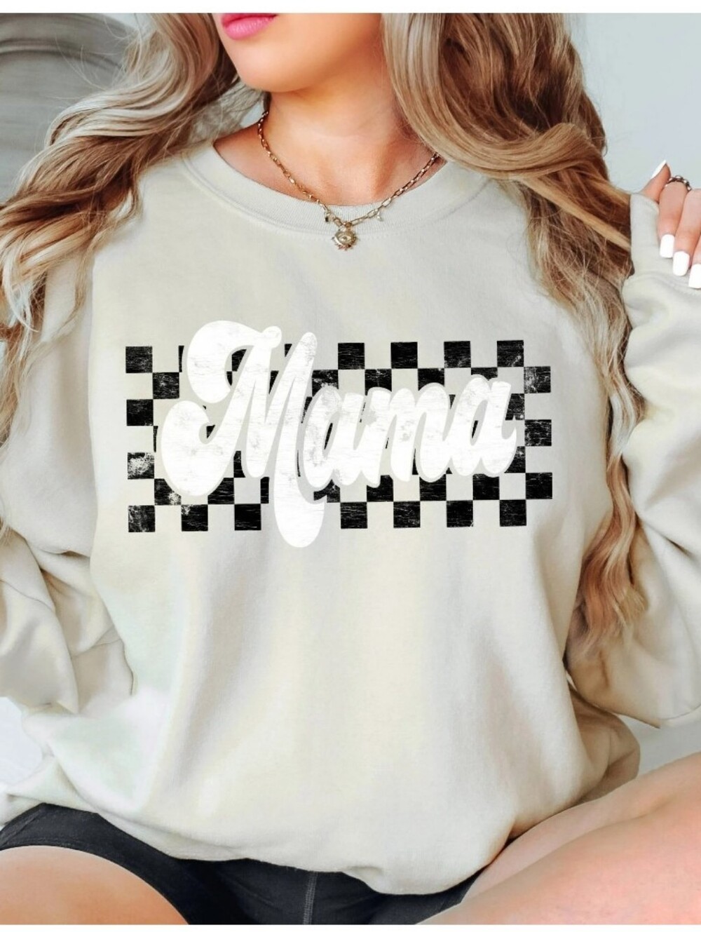 Checkered Mama Sweatshirt